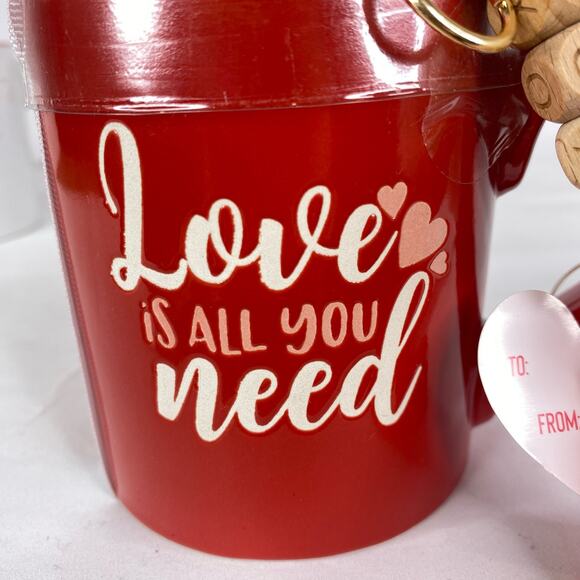 Red Love Mug & Keychain Gift Set - Love Is All You Need Valentines Day Gift NEW - Picture 3 of 8